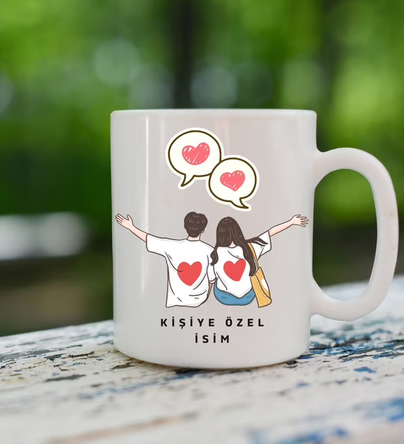Kişiye Özel Kupa Bardak - Çift Tasarım
