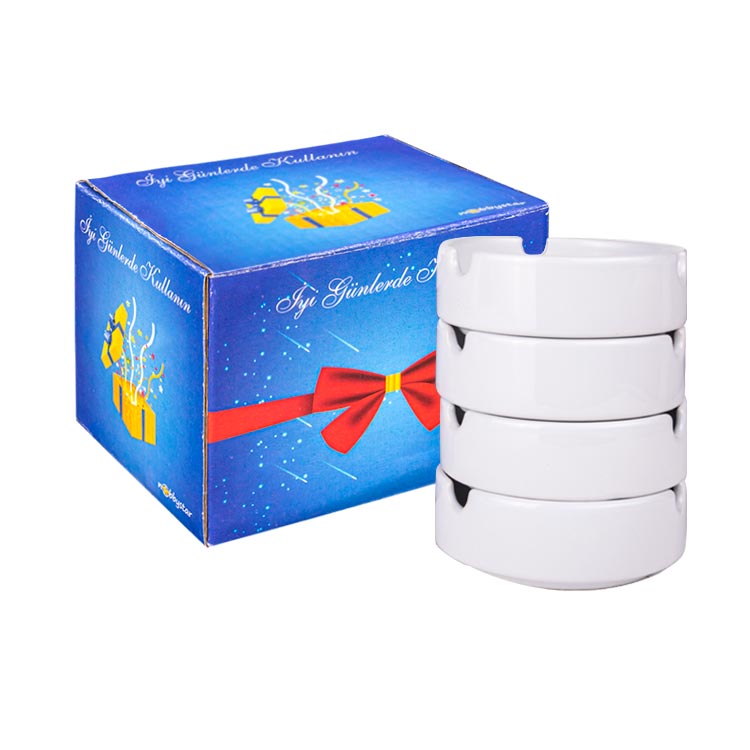 Porselen Kül Tablası – 4’lü Paket
